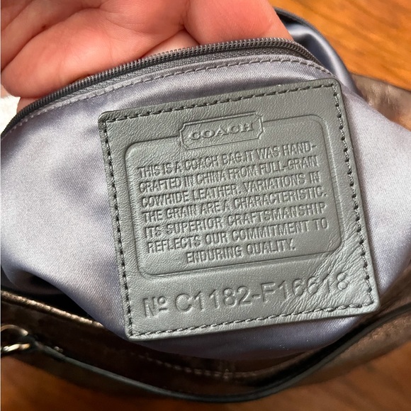 COACH Brooke Hobo Metallic Silver Leather Shoulder Bag - Picture 3 of 3